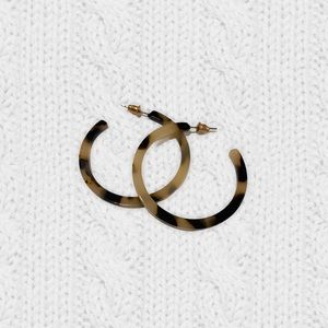 handmade acrylic tortoise half hoop earrings